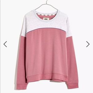 Madewell superbrushed easygoing sweatshirt in colorblock M